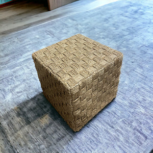 Seagrass Woven Cube Stool