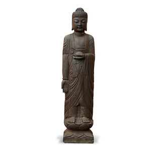Black Stone Standing Lotus Buddha