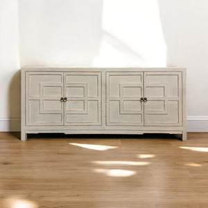 Key Cabinet 4 Door Distressed White