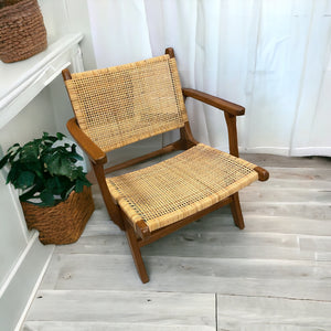 Teak & Synthetic Rattan Lounge Chair