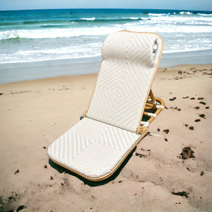 Blue and White Folding Beach Chair