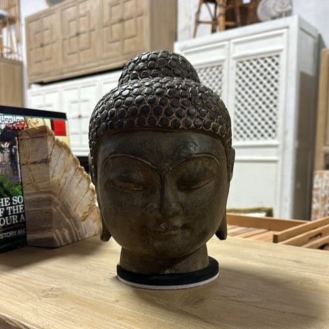 骨董　アンティーク　ガンダーラ　パキスタン　仏頭　石仏　Buddha head Ancient Gandhara Gray Schist Stone Buddha Head 3rd century