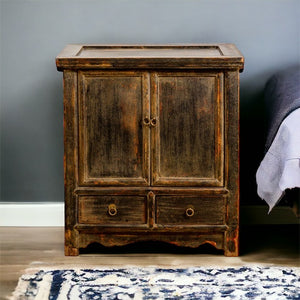 2 Drawer Distressed Nightstand or Side Table
