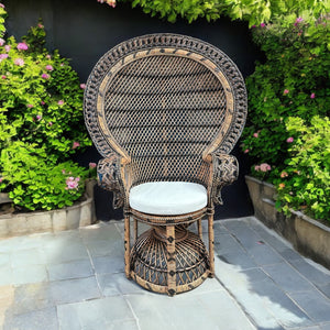 Batik Dark  Peacock Rattan Chair