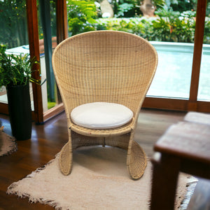 Foglia Wicker Lounge Chair by Giovanni Travasa Reproduction