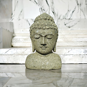 Green Stone Buddha Bust