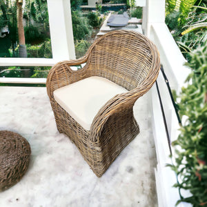 Samudra Wicker Dining Chair -  Kubu Grey