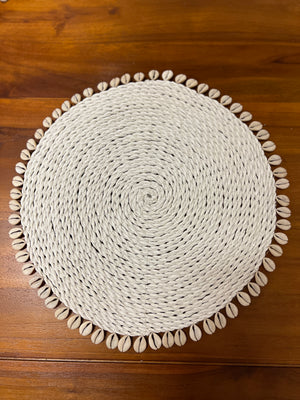 White Seagrass & Shell Placemat