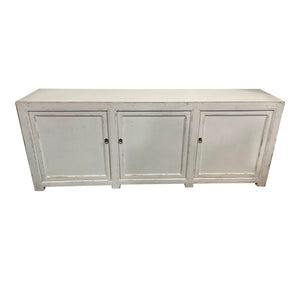 3 door low cabinet - distressed white
