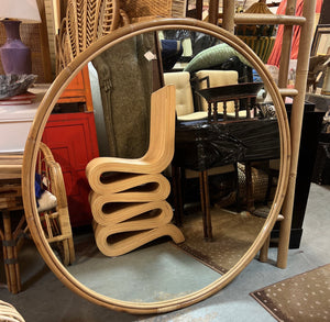 Round Bamboo & Rattan Mirror