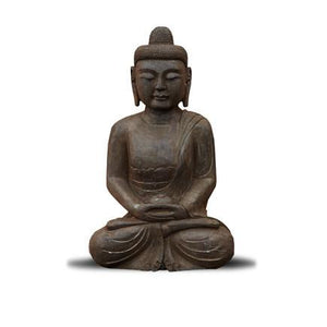 40" Black Stone Sitting Meditation Buddha