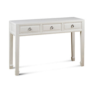 3 Drawer Console Table White