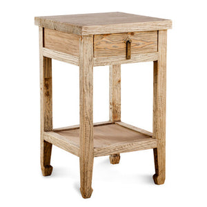 Solid Elm Natural Side Table/ Nightstand