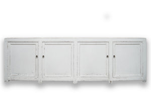 Low 4 Door Cabinet - Distressed White