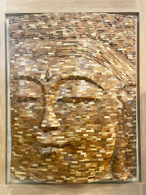 Buddha Face Teak Wall Decor