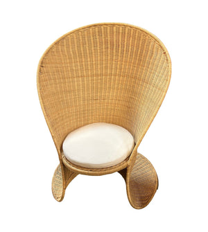 Foglia Wicker Lounge Chair by Giovanni Travasa Reproduction