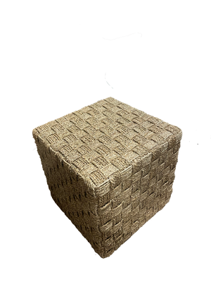 Seagrass Woven Cube Stool