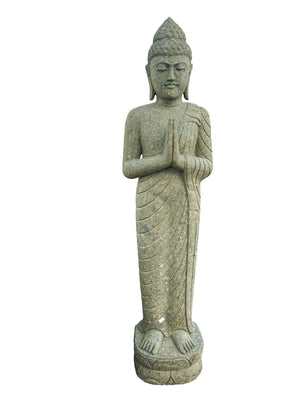 Extra Large Standing Green Stone Buddha 1