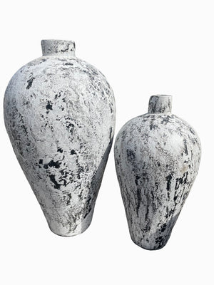 Terracotta White Vase Set