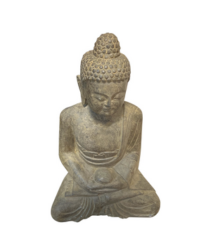 28" Black Stone Sitting Meditation Buddha