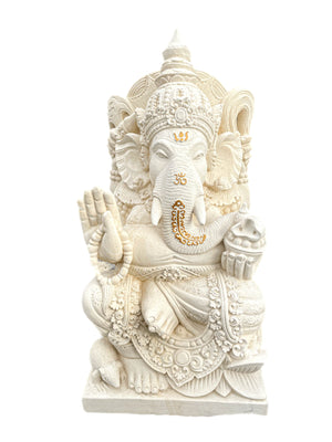 Ganesha in white with gold
